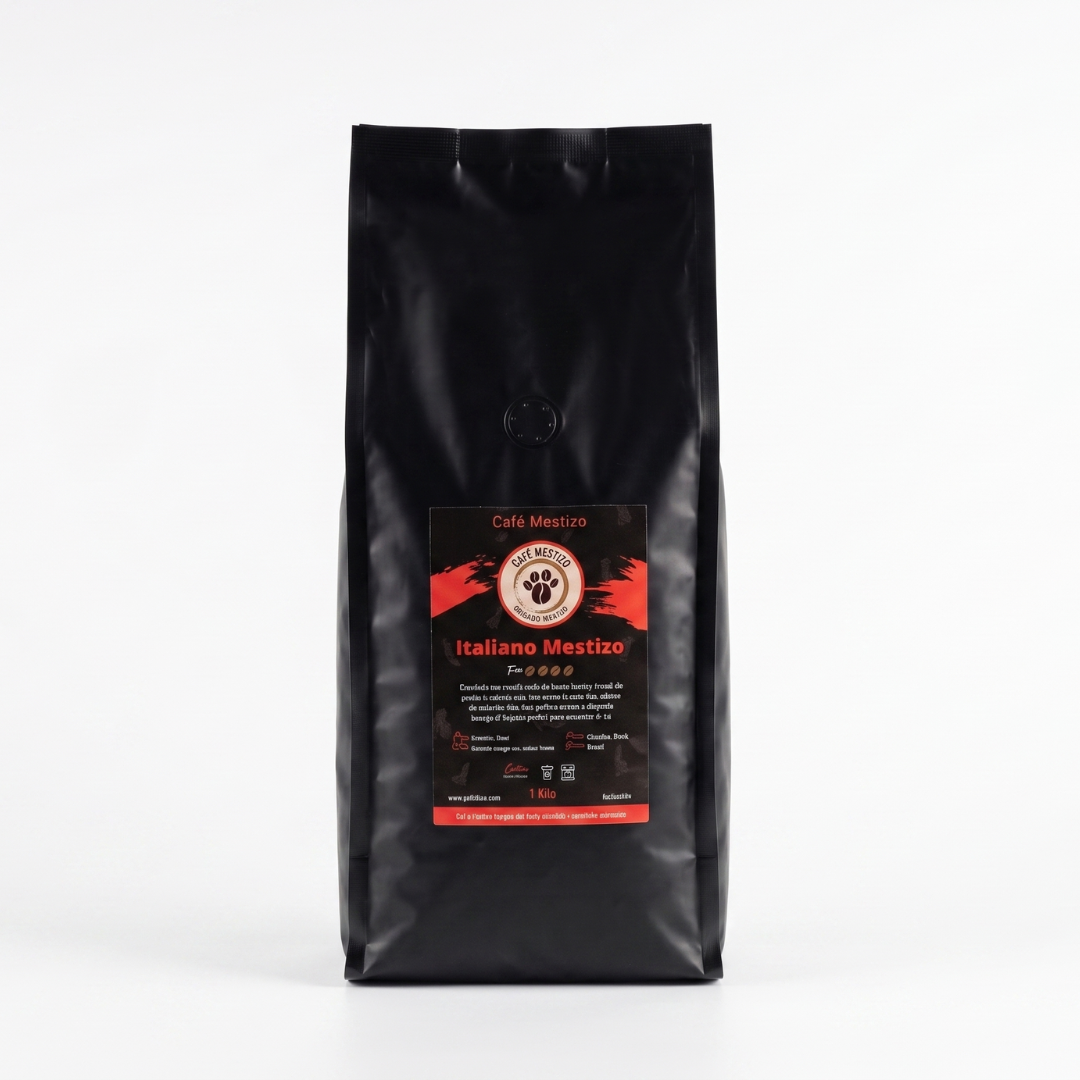Café Italiano Mestizo, tueste intenso (250gr, 500gr y 1.000 gr)
