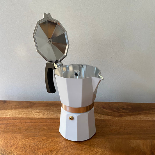 Cafetera Moka Italiana 6 Tazas (Blanca)