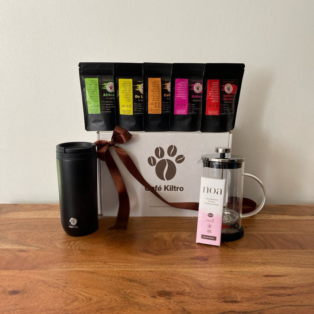 pack "Ritual Completo": pack degustación + chocolate + mug +cafetera