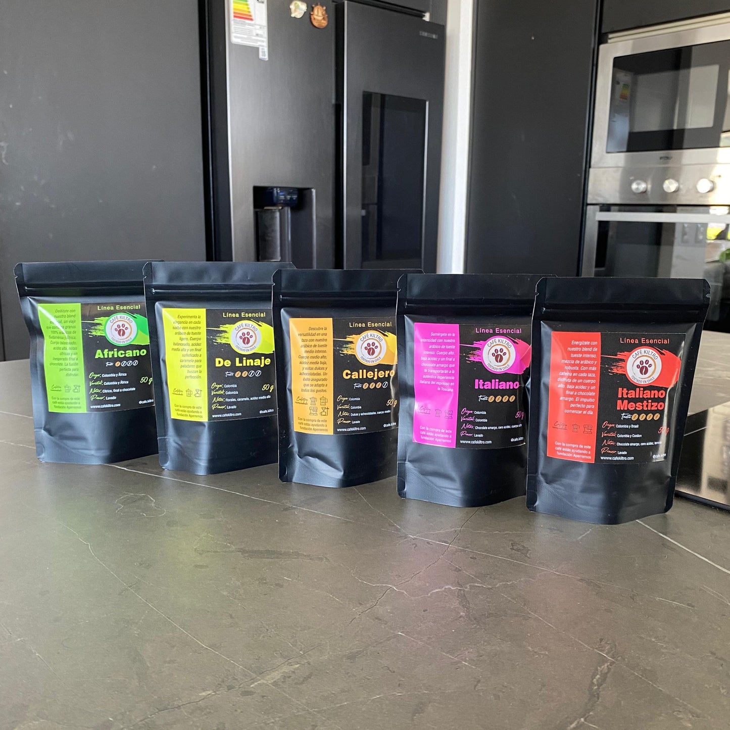 Pack de Degustación, 5 paquetes de 50 grs.