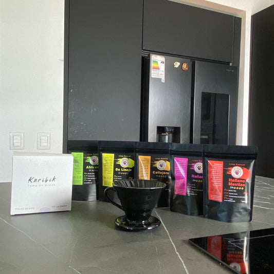 Pack de Especialización: Cafetera V60 + 100 filtros + pack de degustación