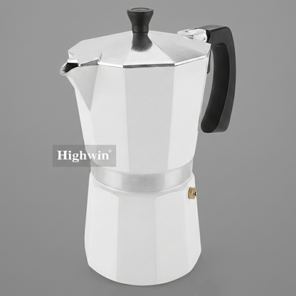 Cafetera Moka Italiana 6 Tazas (Blanco / Negro) - Café Kiltro cl