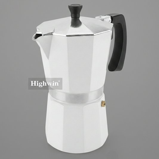 Cafetera Moka Italiana 6 Tazas (Blanco / Negro) - Café Kiltro cl