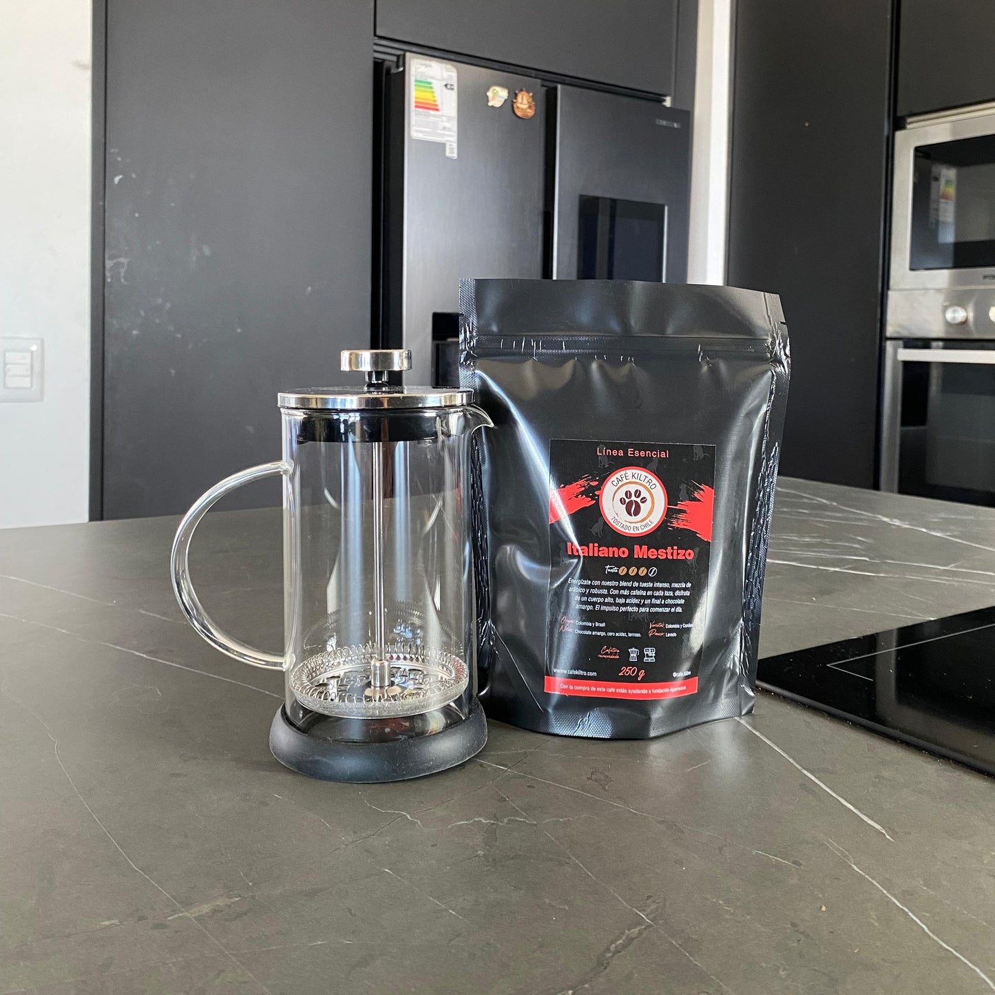 Pack Cafetera Francesa 6 tazas + Café de 250 grs.