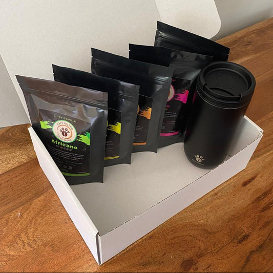 Mug Termico + Pack de Degustación XL (5 variedades de 100 gramos) (envió gratis en RM)