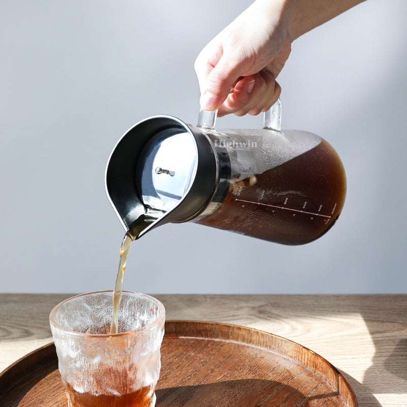 Jarra de Cold Brew 1.200 ml (Vidrio + Filtro Metálico) - Café Kiltro cl