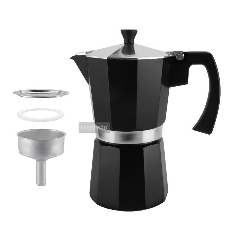 Cafetera Moka Italiana 6 Tazas (Blanco / Negro) - Café Kiltro cl